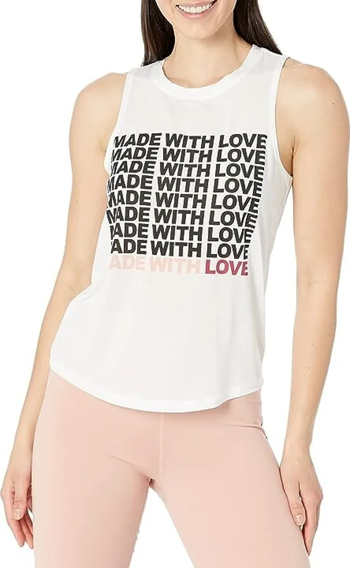 Spiritual Gangster Love Active Muscle Tank (White 1) Women's Clothing