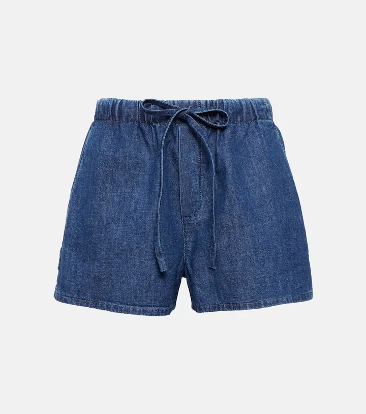Drawstring denim shorts