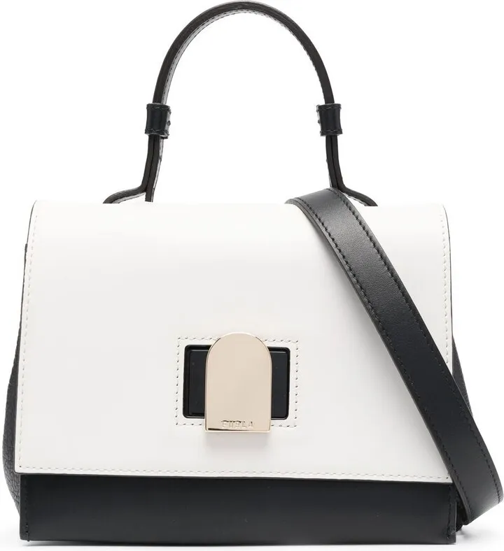 Two-Tone Leather Tote Bag