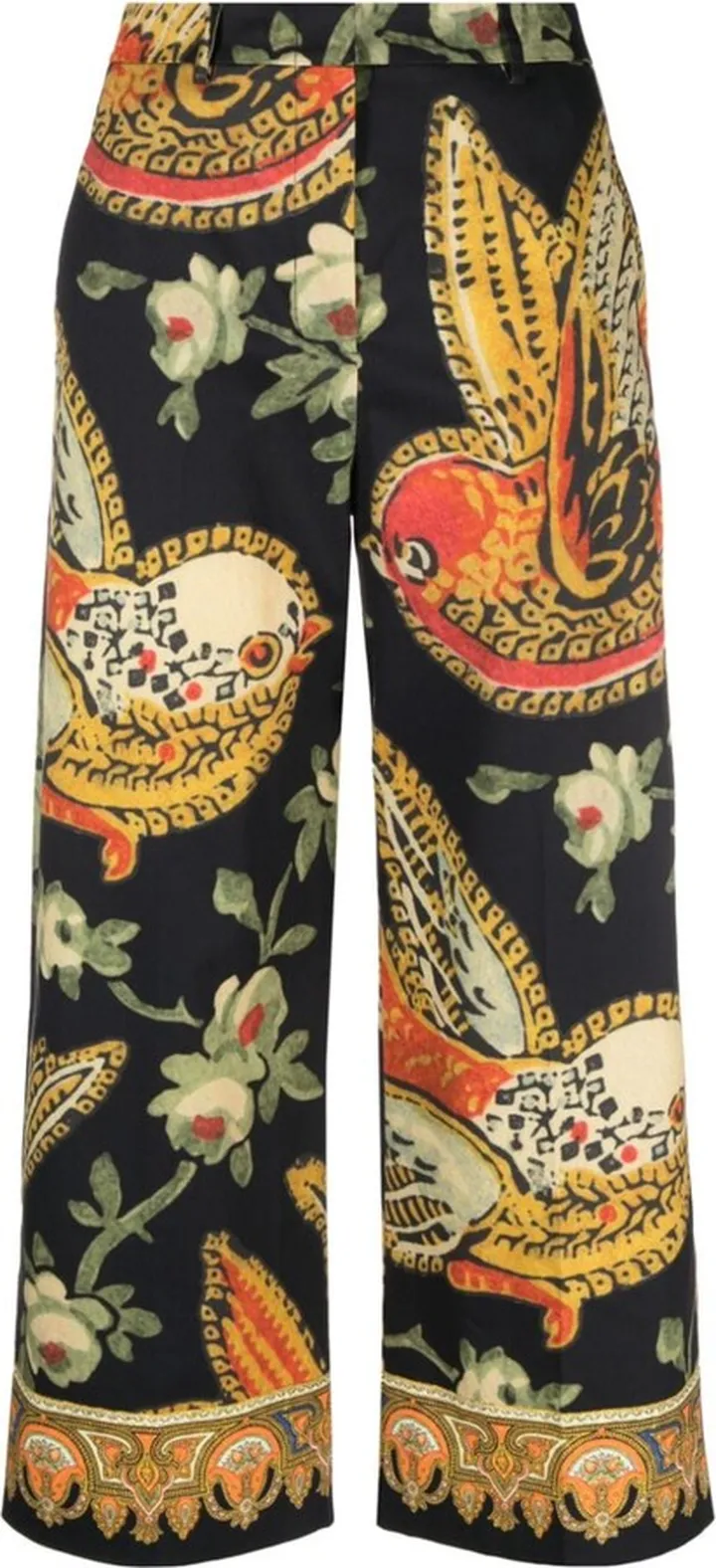 Paisley-Print Cropped Trousers