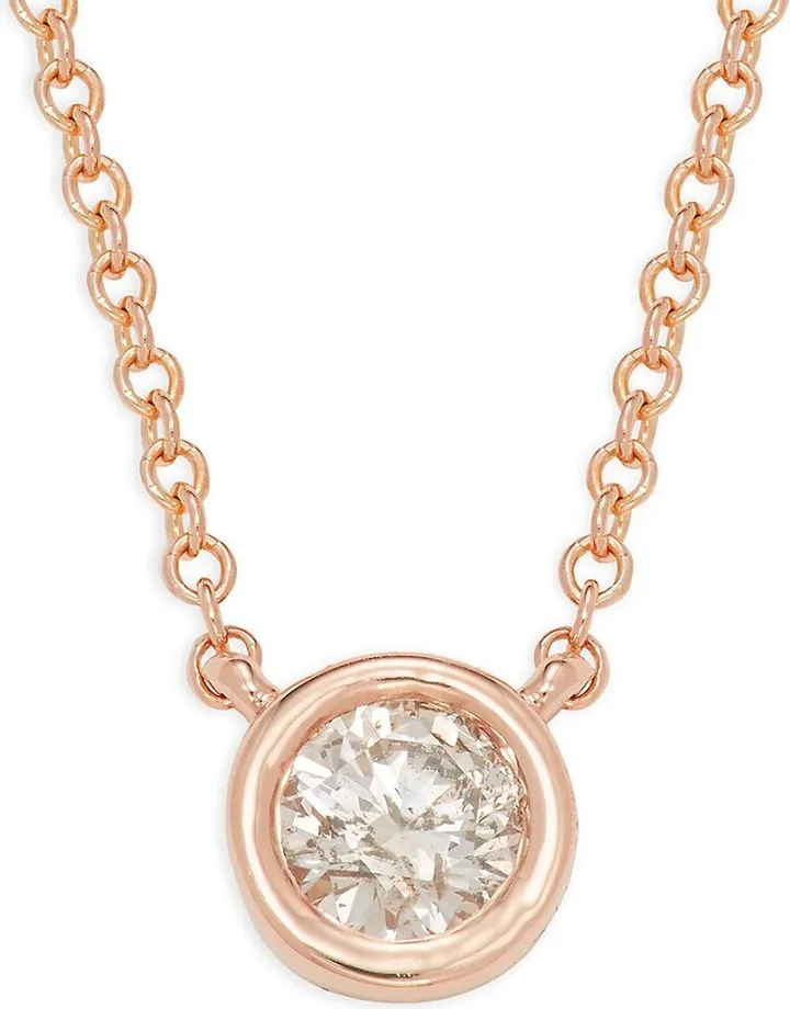 14K Rose Gold & Diamond Necklace