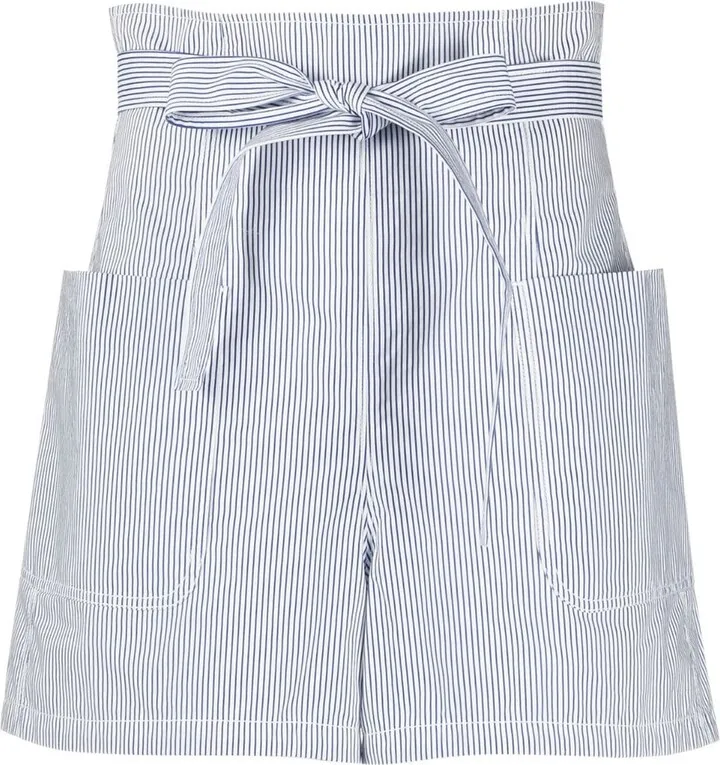 Striped High-Waisted Shorts