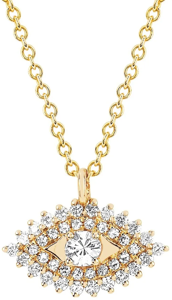 Diamond Evil Eye Pendant Necklace