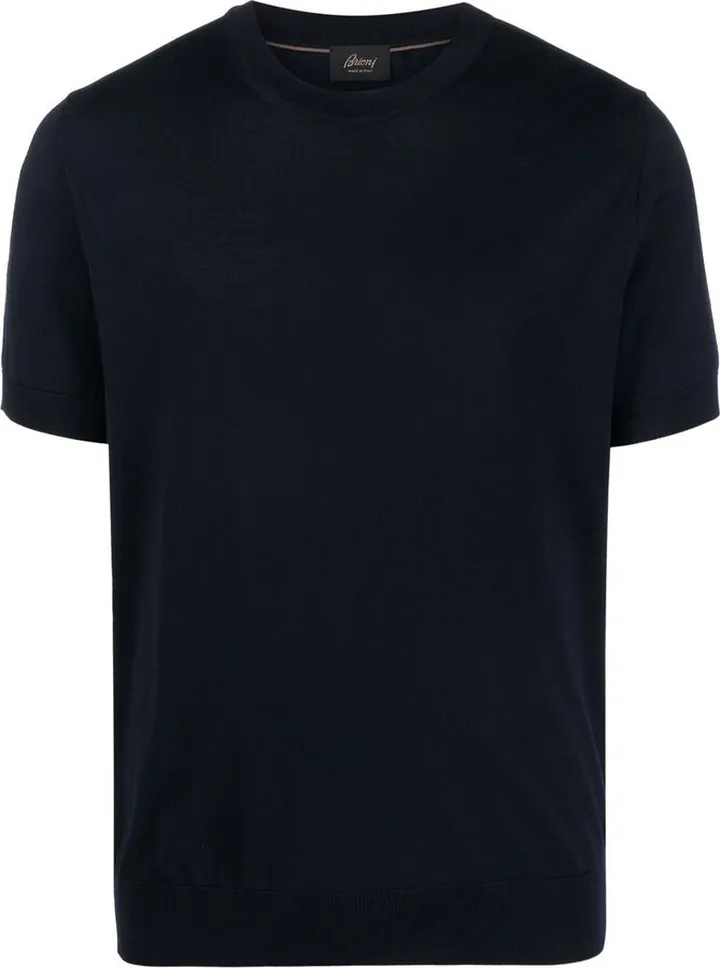 fine-knit short-sleeve T-shirt