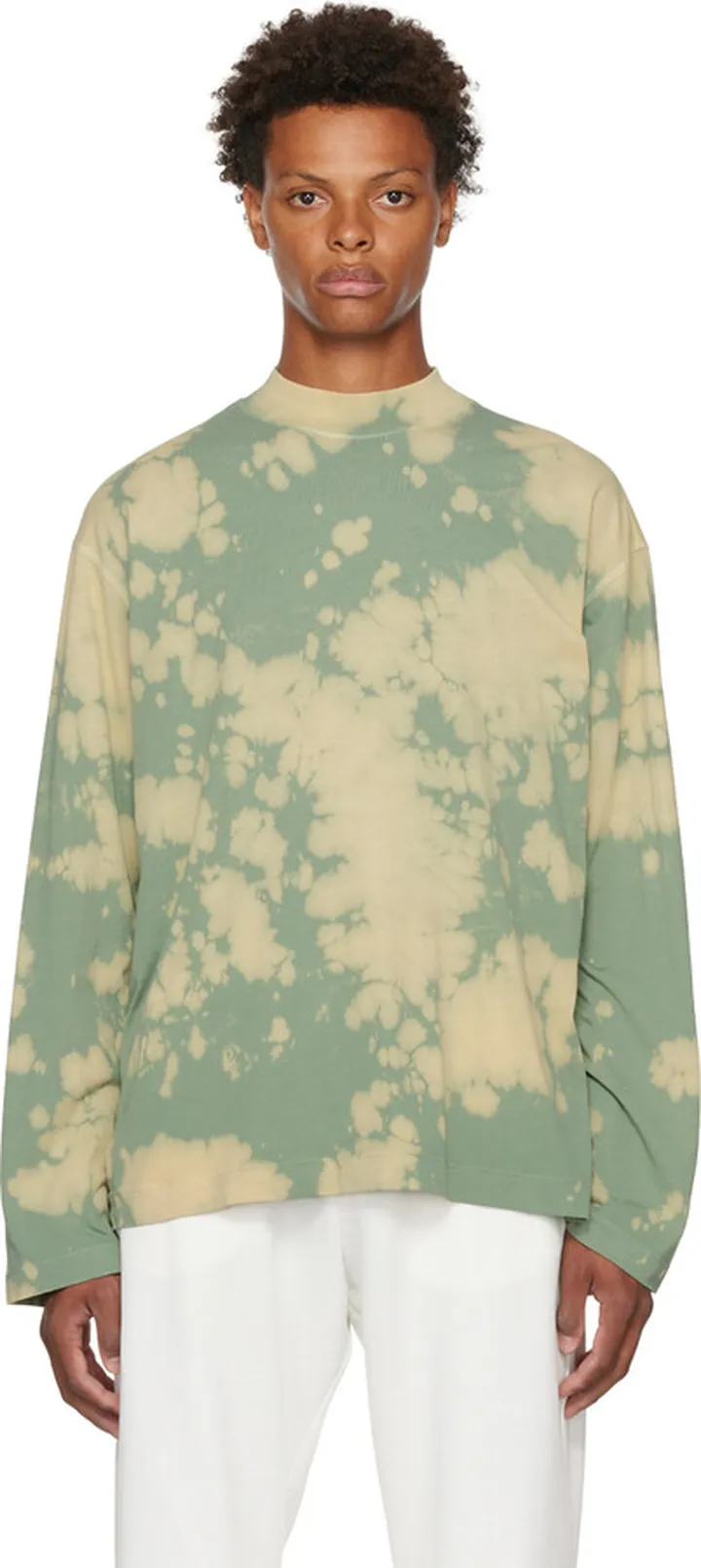 Dries Van Noten Yellow Tie-Dye Long Sleeve T-Shirt