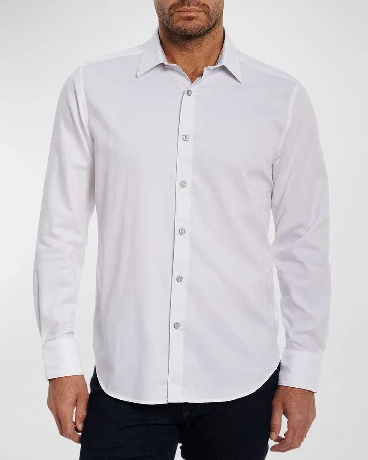 Men's Highland Stretch Cotton Jacquard Sport Shirt