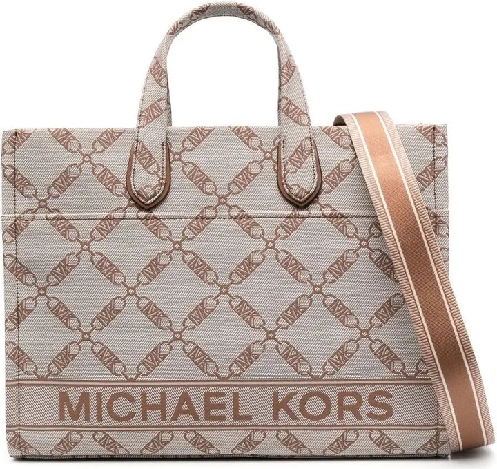 MICHAEL MICHAEL KORS- Gigi Large Logo Jacquard Tote Bag