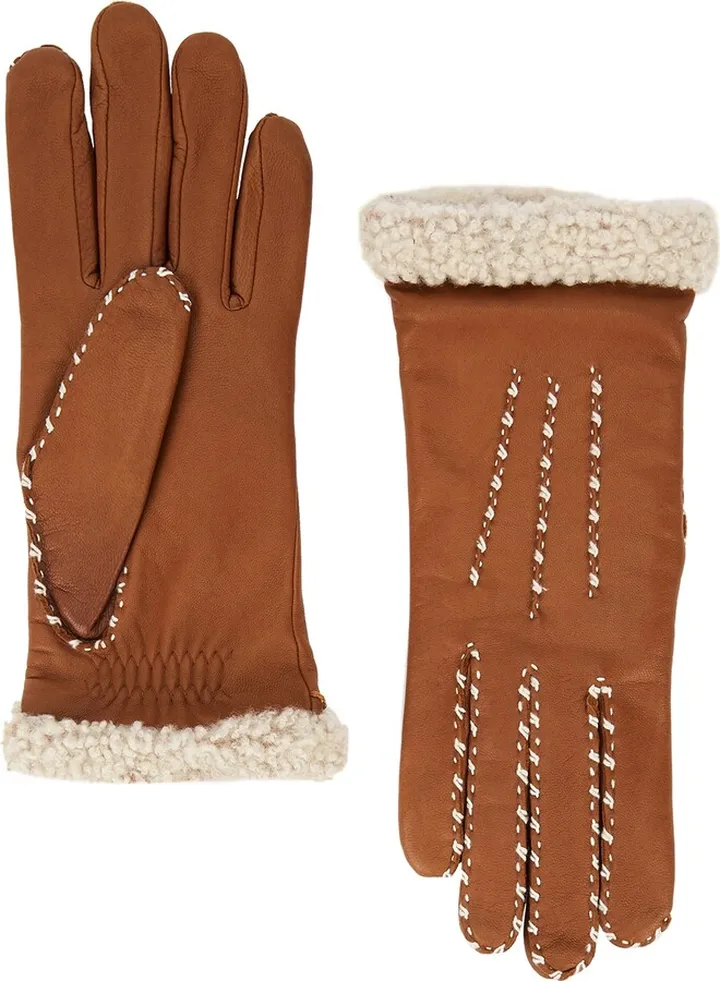Agnelle Marie Louise Brown Leather Gloves