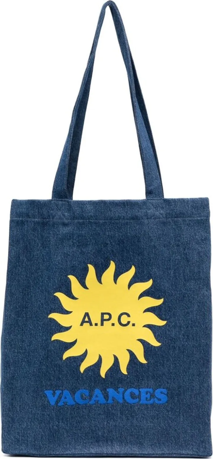 Logo-Print Denim Tote Bag