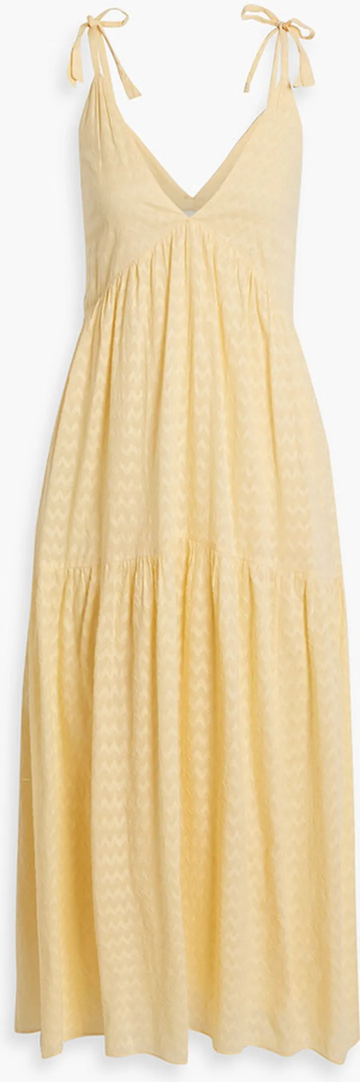 Bondi tiered cotton-jacquard midi dress
