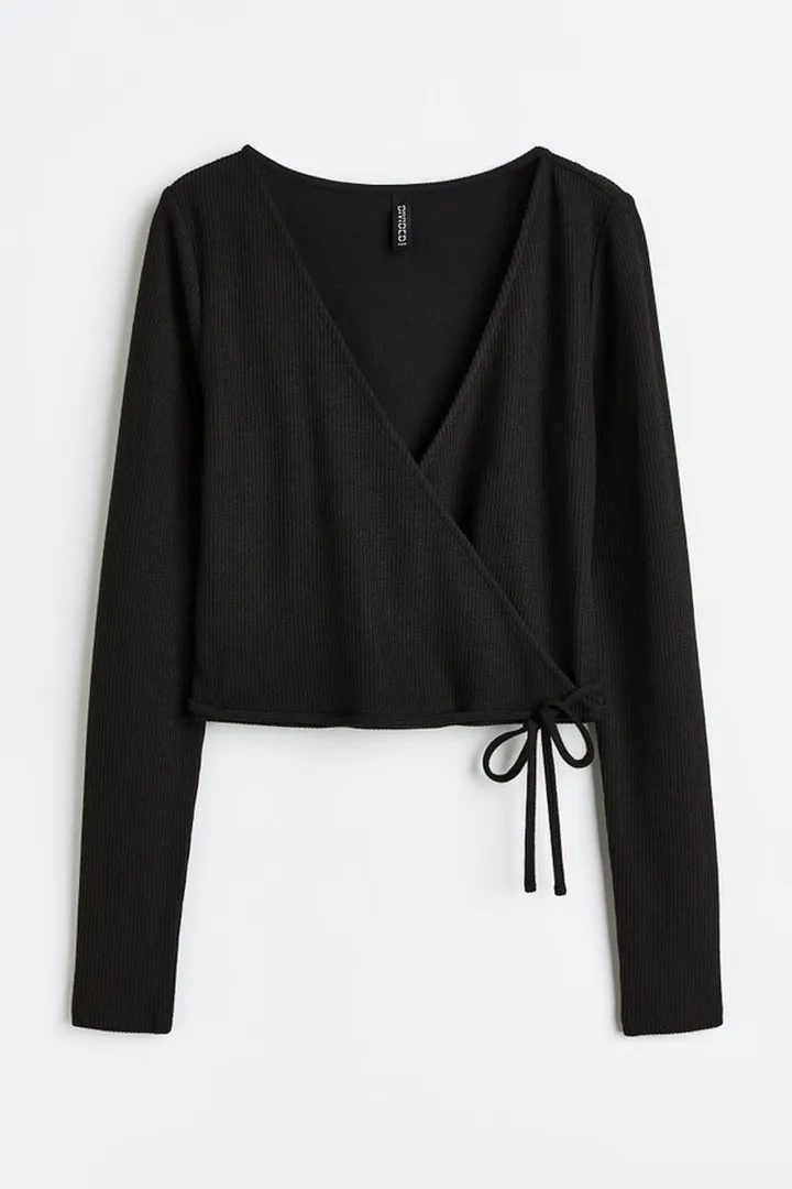 Wrapover Ribbed Top