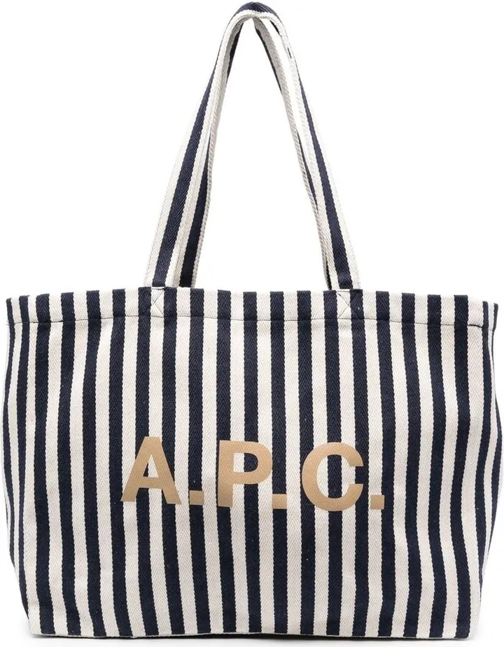 Diane logo-print striped tote bag