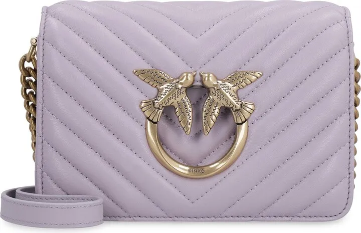 Pinko Logo Plaque Quilted Shoulder Bag