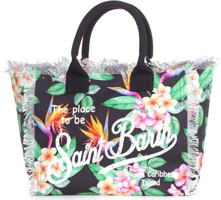 Vanity Canvas Shoulder Bag With Floral Print
