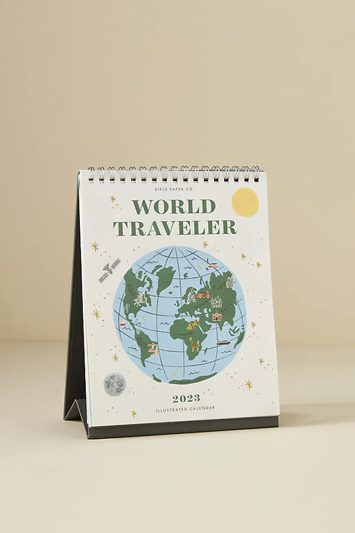 Rifle Paper Co. 2023 Travel Desk Calendar Beige