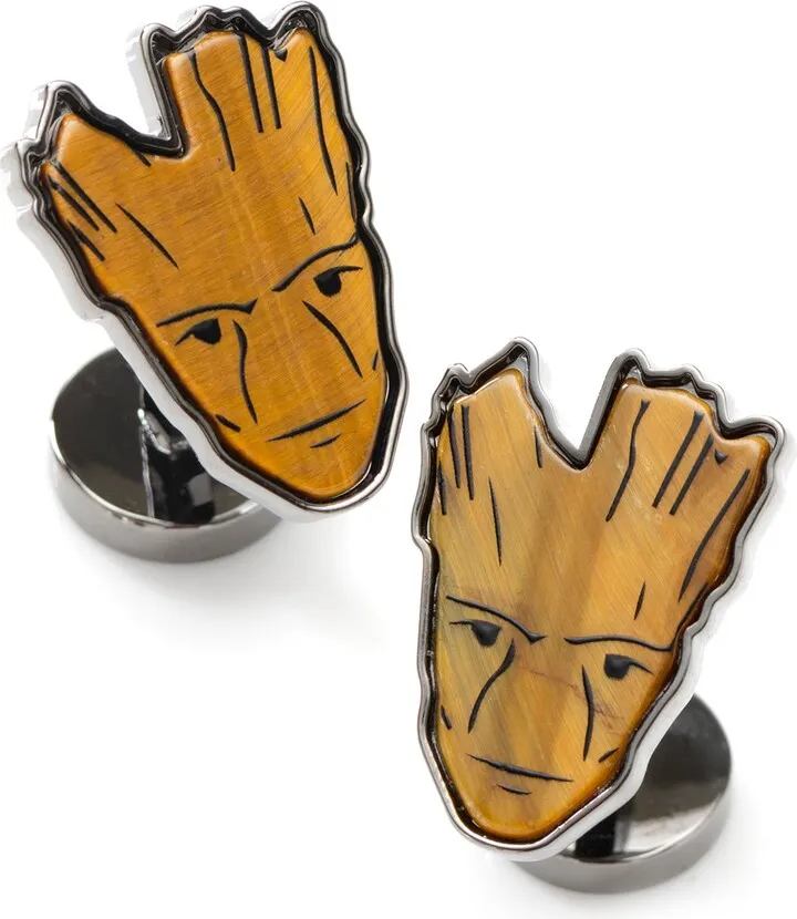I Am Groot Tiger's Eye Cuff Links