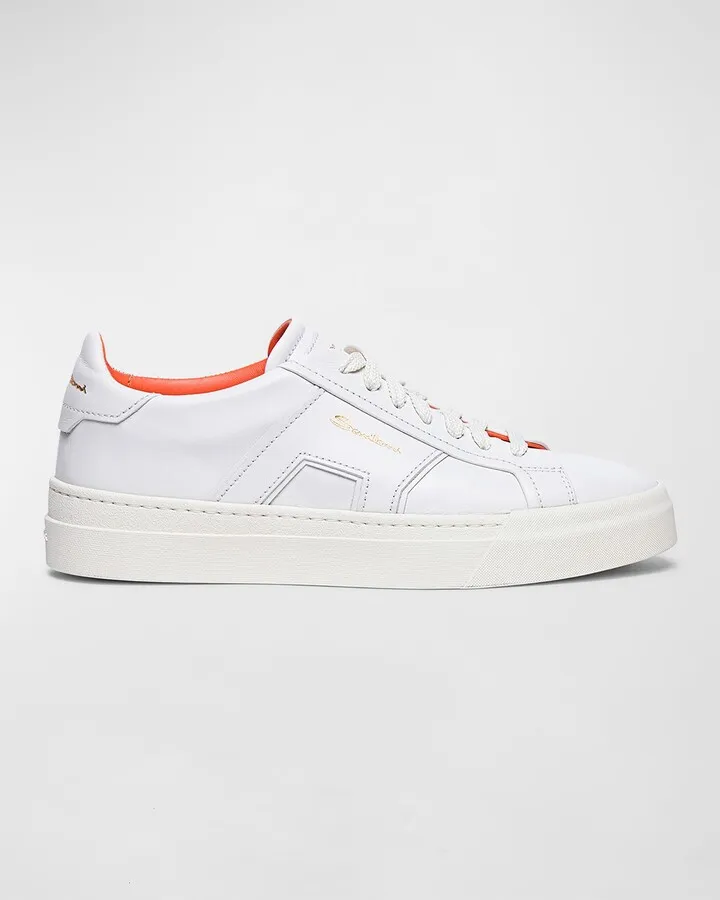 Men's DBS1 Leather Double Buckle Low-Top Sneakers