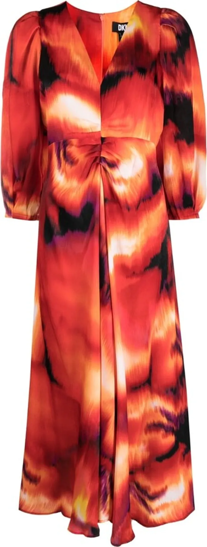 Abstract-Print Midi Dress
