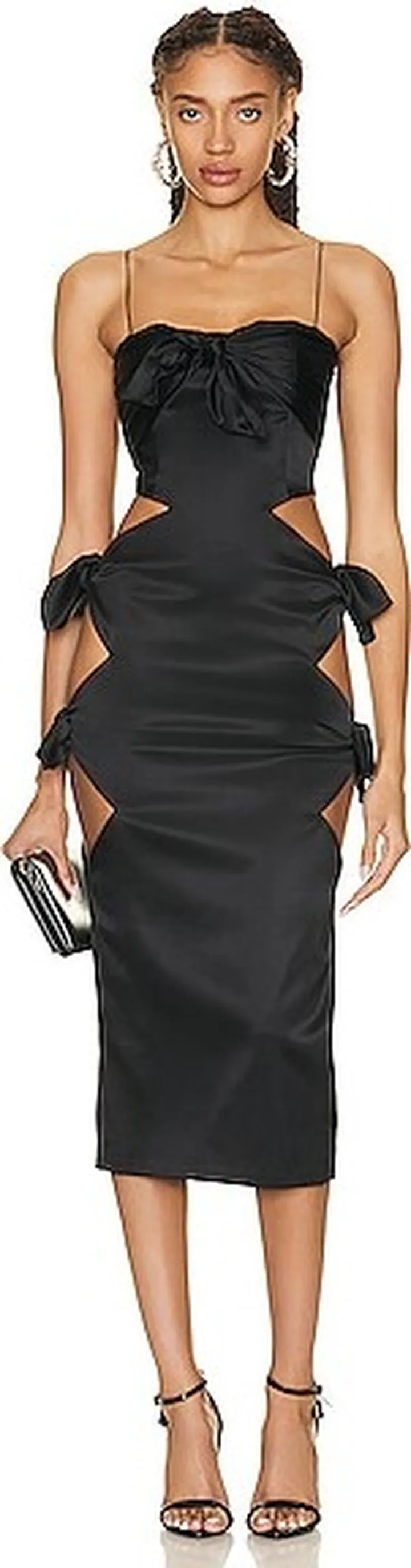 Alessandra Rich Cut Out Dress in Black