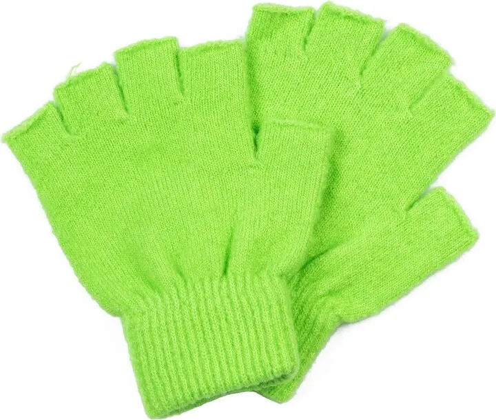 Steven Neon Fingerless Knit Gloves