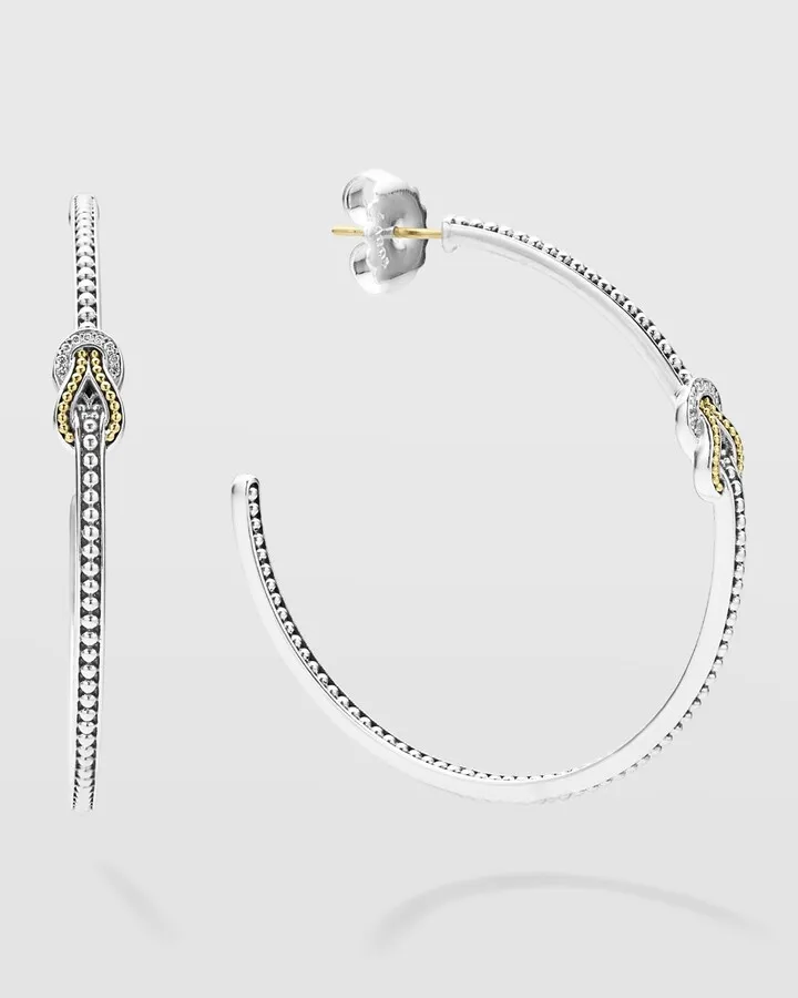 Newport Diamond Knot 50mm Hoop Earrings