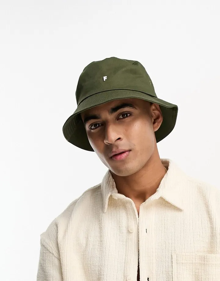 Fenton mini logo bucket hat in khaki