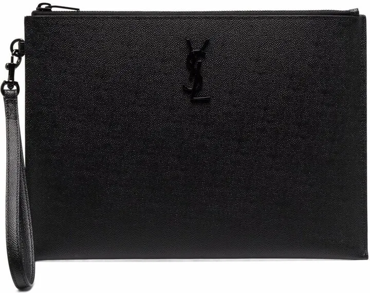 Logo-Plaque Clutch Bag