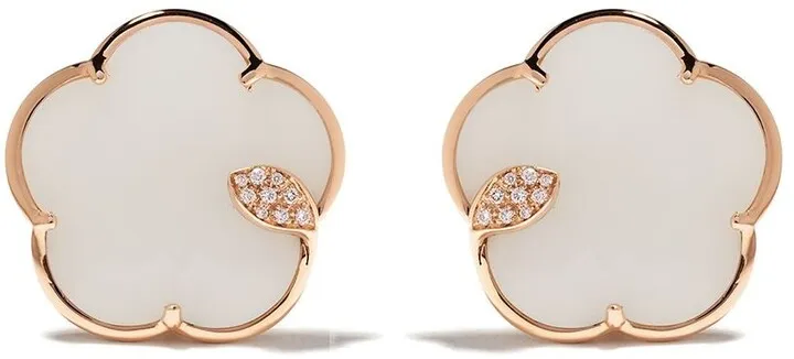 18kt rose gold diamond Bon Ton earrings