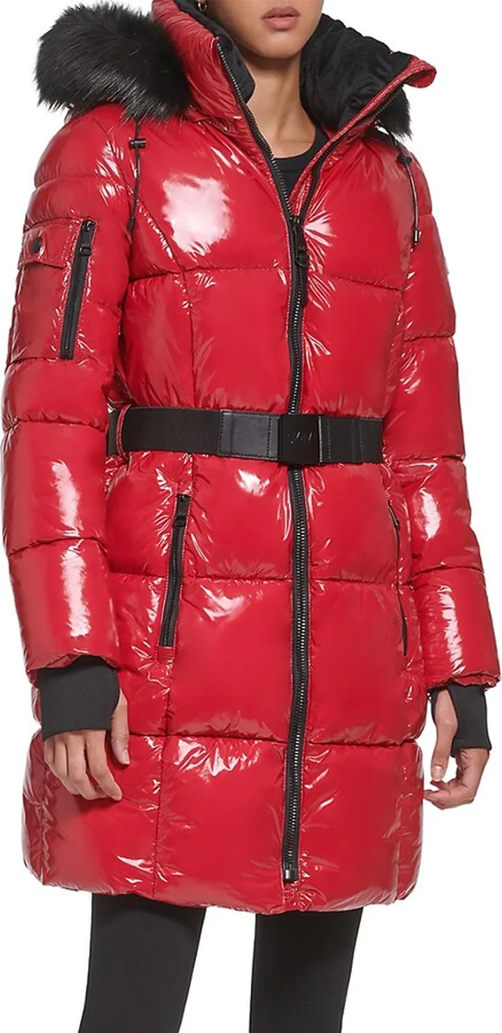 Faux Fur Trim Puffer Coat