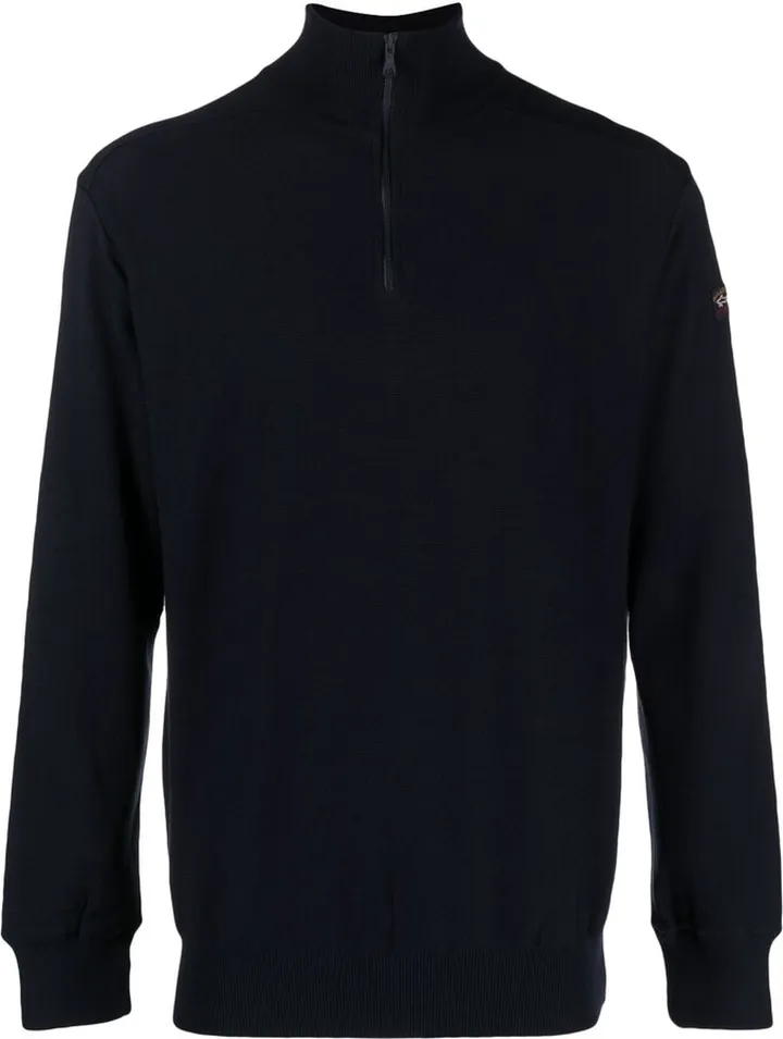 Logo-Patch Zip-Fastening Jumper