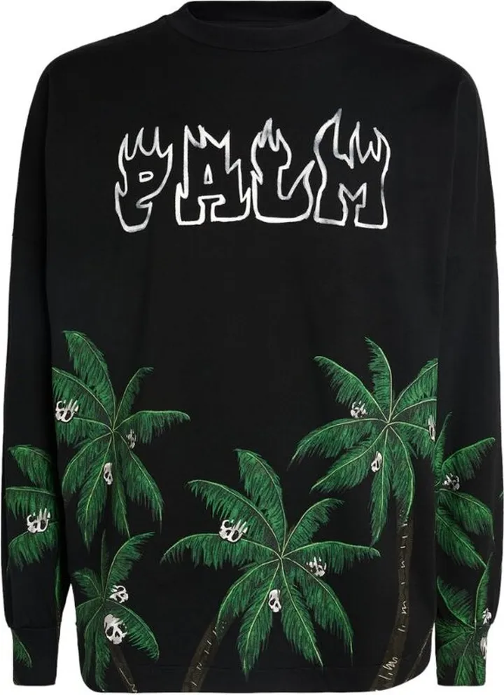 Palm Angels Palm And Skull Long-Sleeved T-Shirt