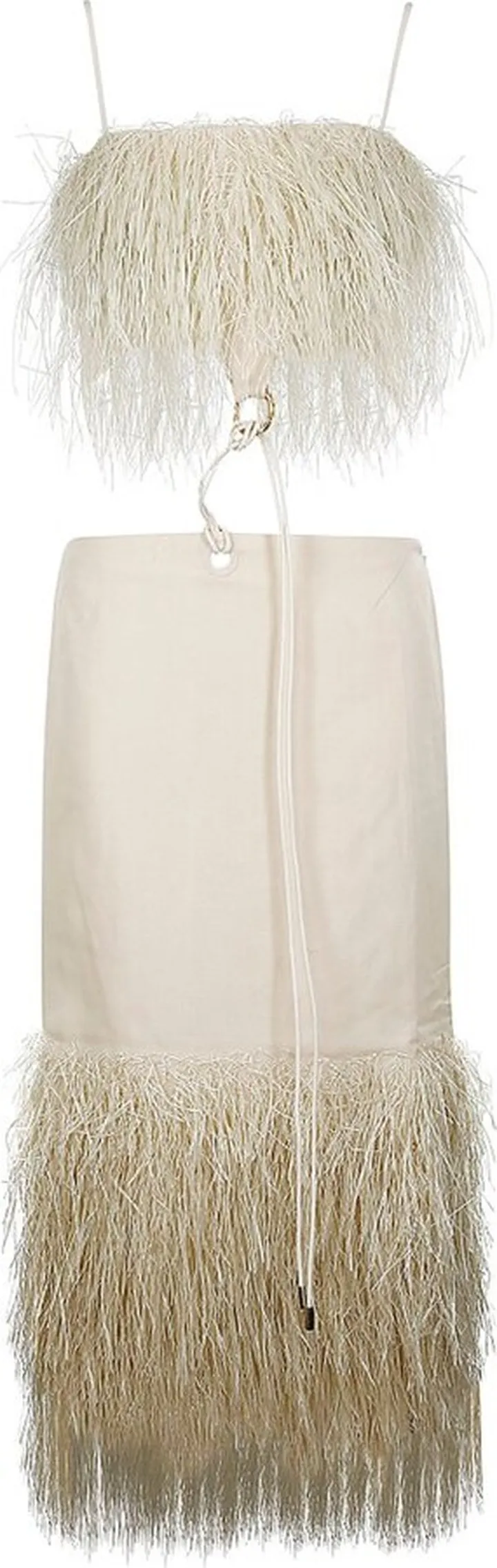 Jacquemus La Robe Raphia Cut-Out Open Back Midi Dress