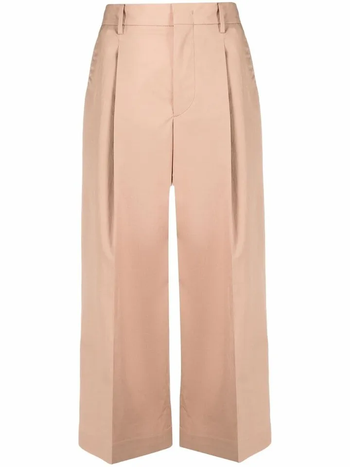 Wide-Leg Cropped Trousers