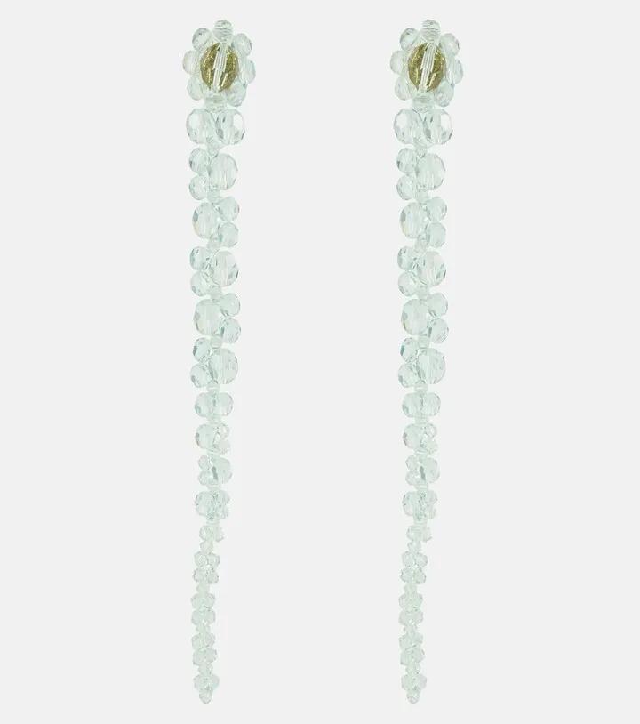 Crystal-embellished drop earrings