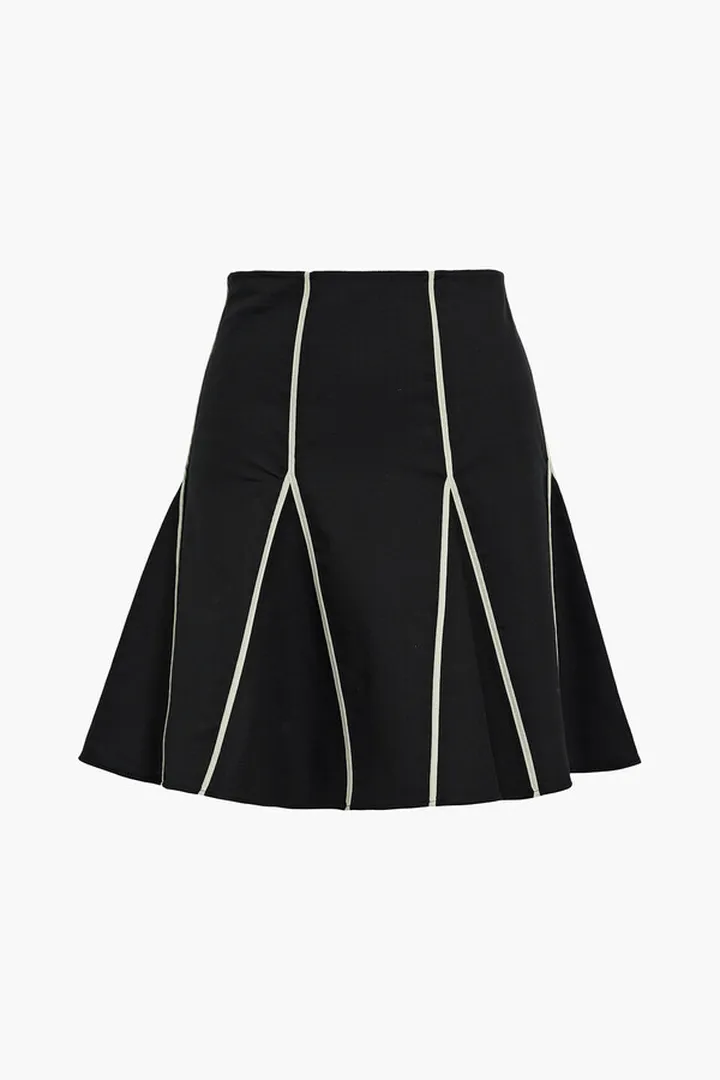 Cotton-blend crepe mini skirt