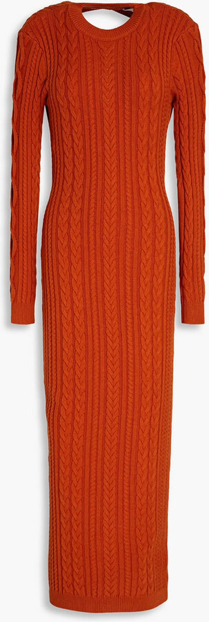 Eire open-back cable-knit midi dress