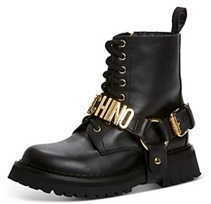 Moschino Women's Lace Up Harness Booties