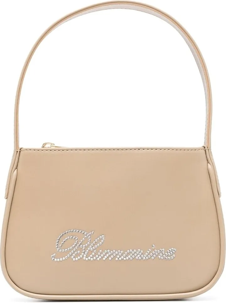 Crystal-Embellished Leather Shoulder Bag