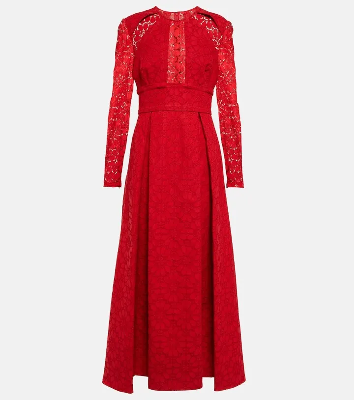 Pleated lace gown