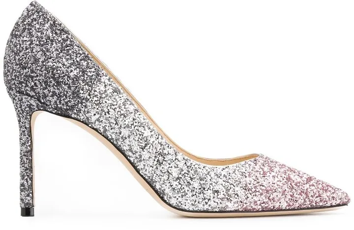 Romy 85mm glitter-embellished pumps