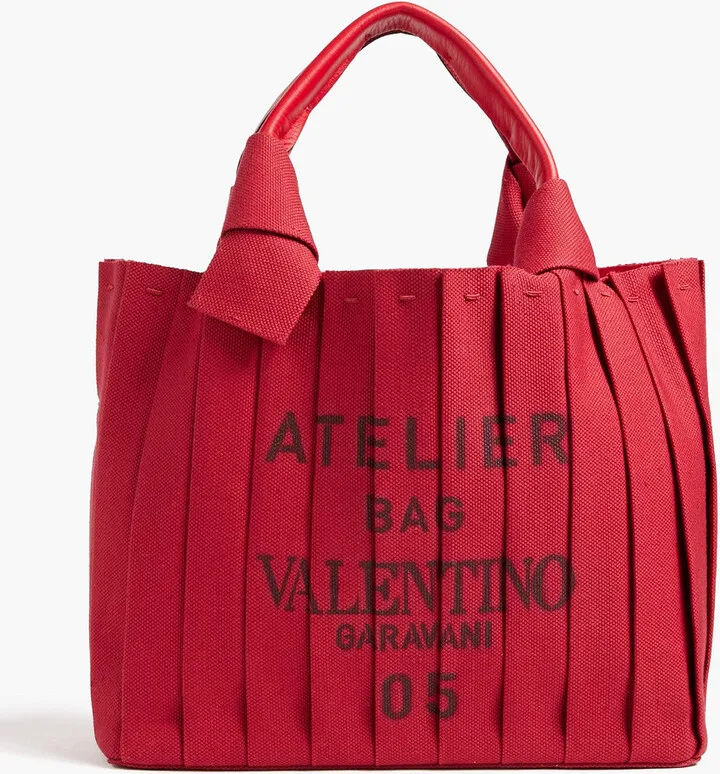 Atelier Bag 05 leather-trimmed printed canvas tote