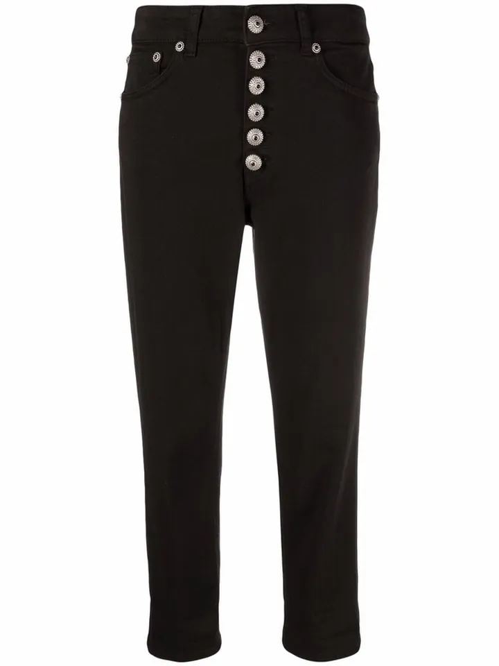 Koons cropped button-fly trousers