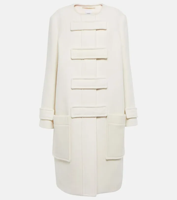 Single-breasted wool-blend coat