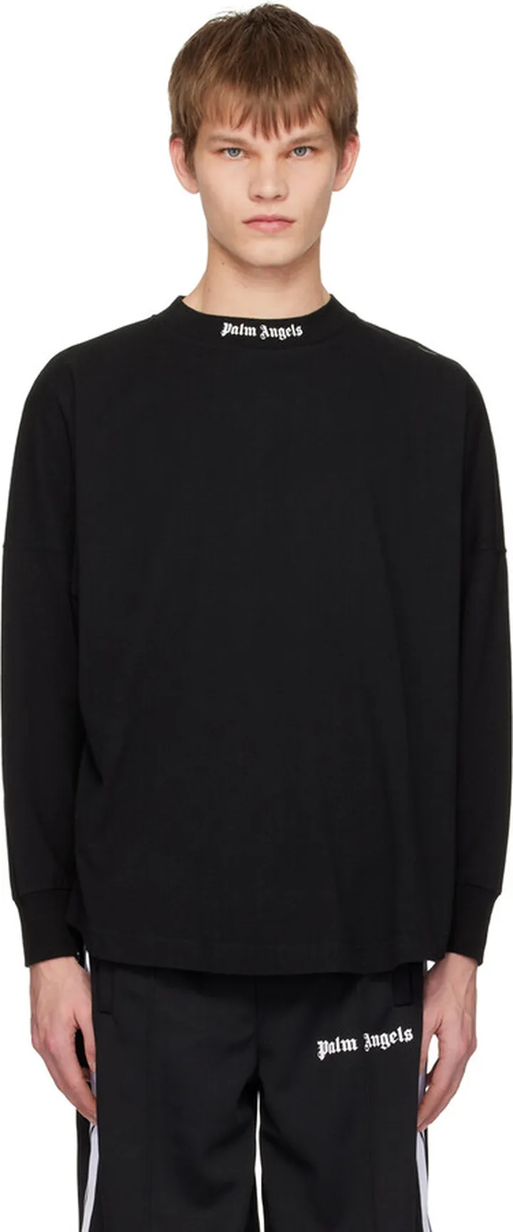 Palm Angels Black Printed Long Sleeve T-Shirt