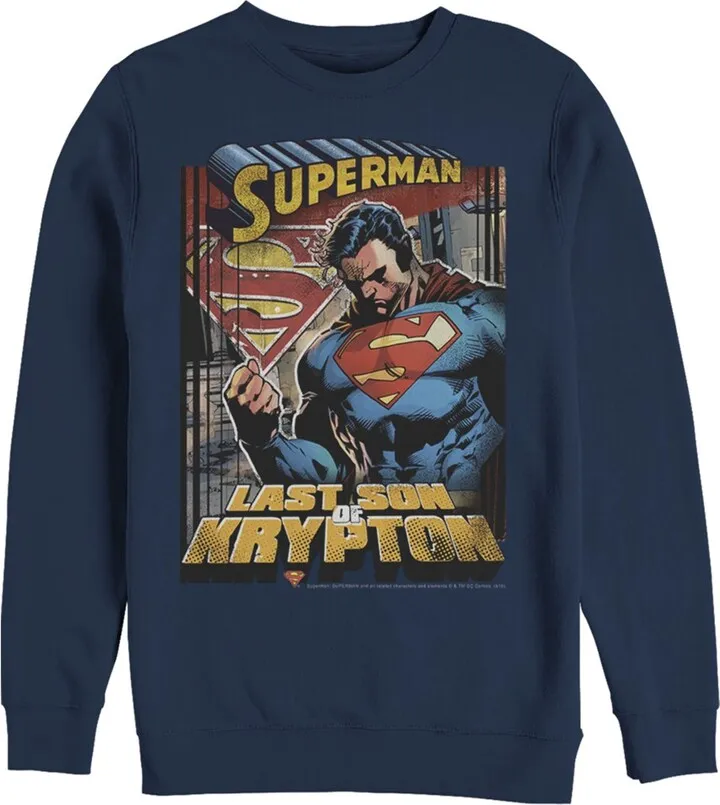 Men's Superman Son of Krypton Sweatshirt - Navy Blue - Large