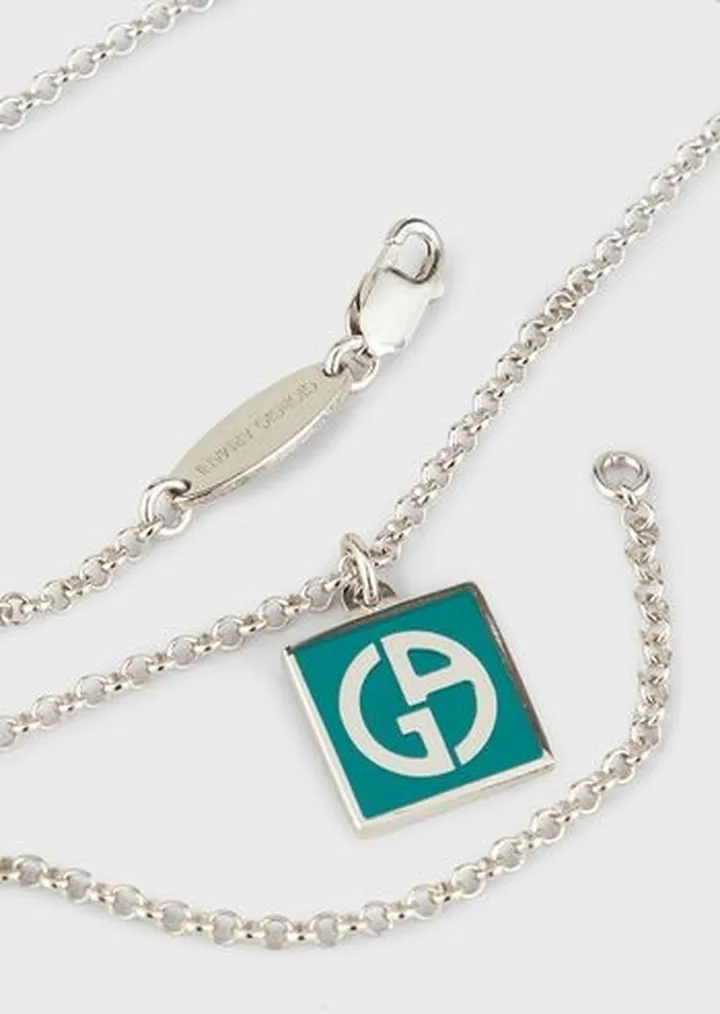 925 Sterling Silver Necklace With Enamelled Pendant