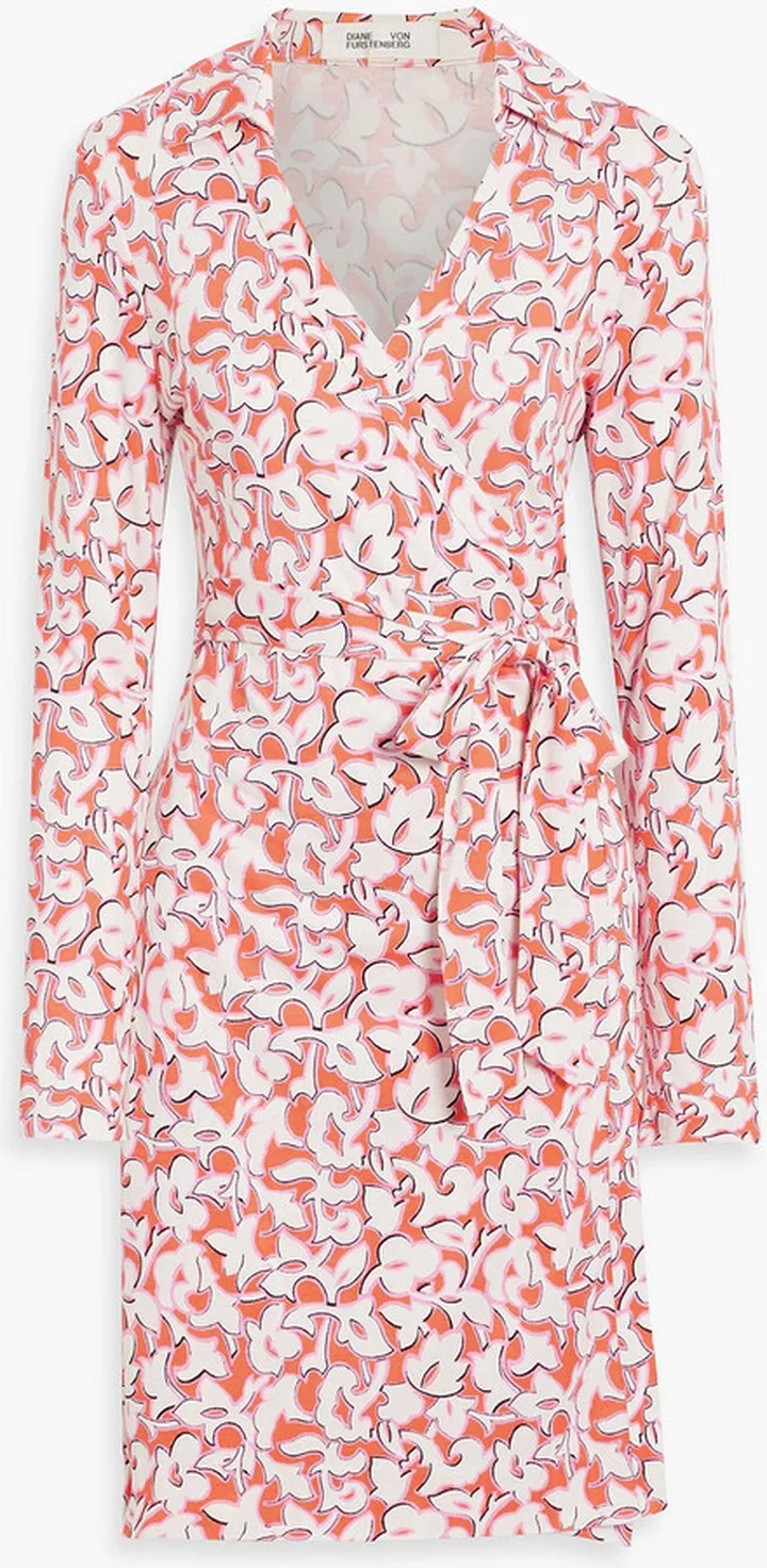 Jeanne printed silk-jersey wrap dress