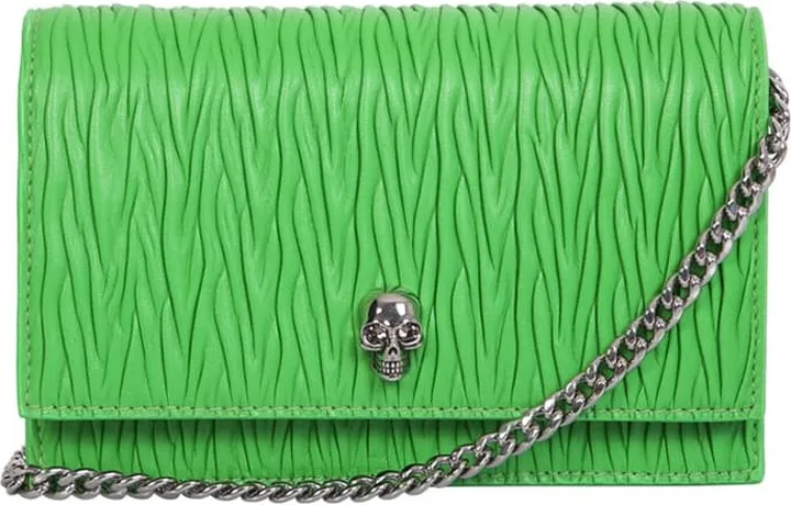 Pleated Design Skull Bag