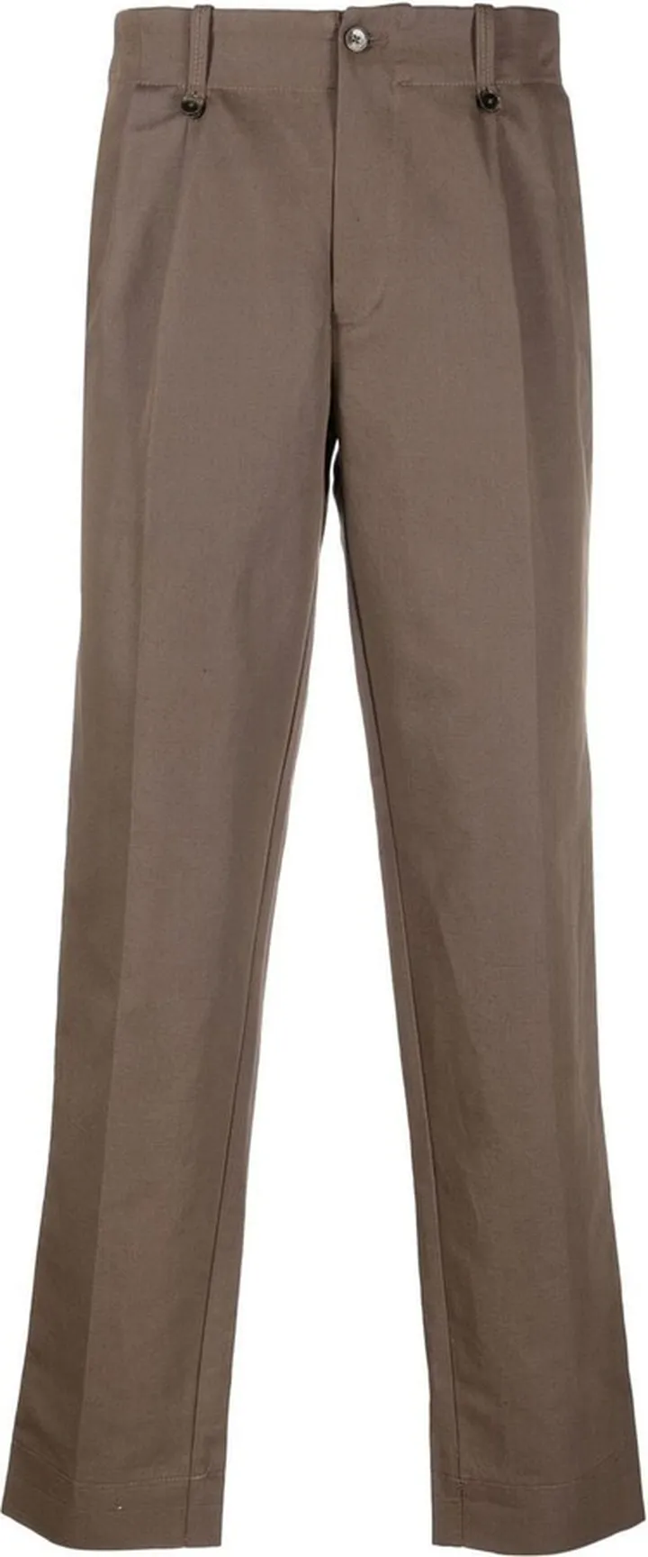 Pleat-Detail Straight Leg Trousers