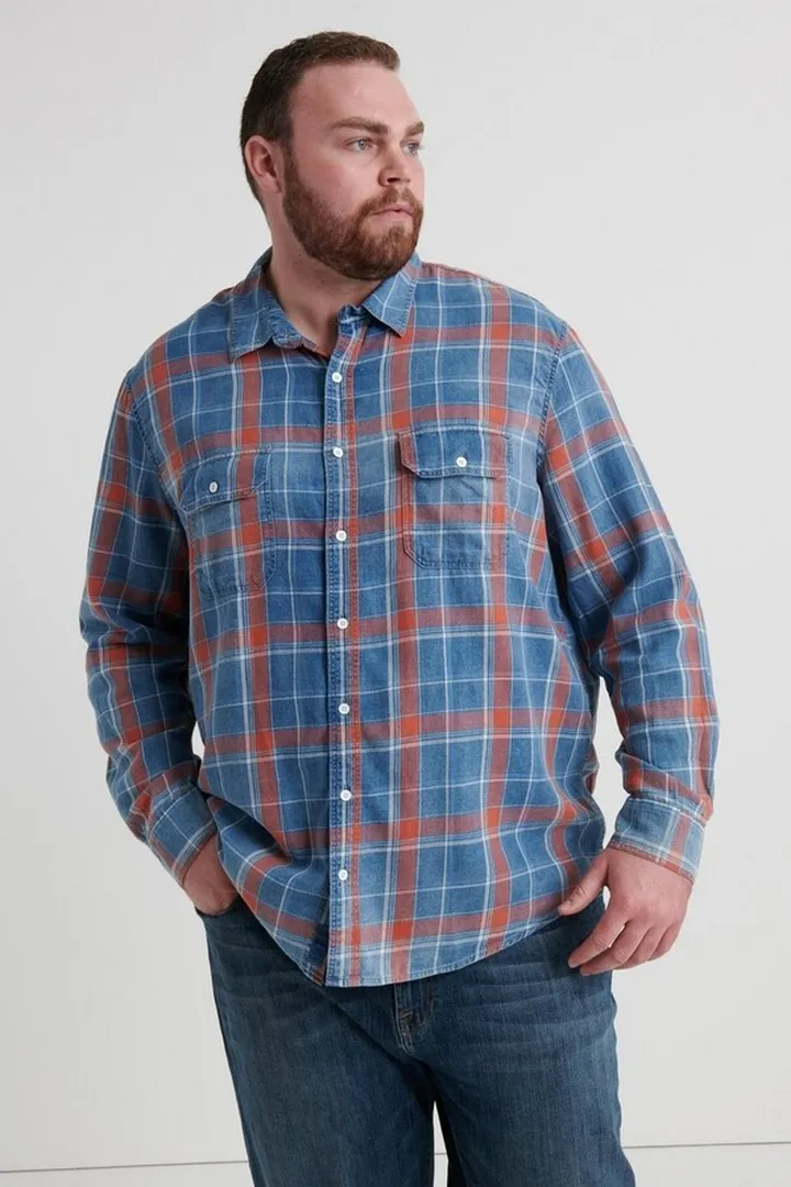 Big And Tall Axe Indigo Shirt